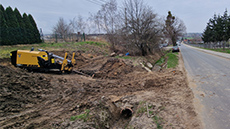 Przewiert sterowany pod drogą asfaltową Poznań